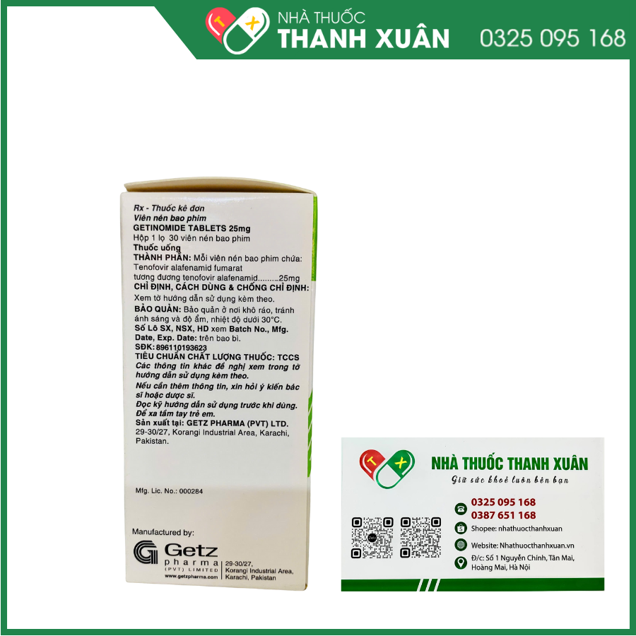 Getinomide Tablets điều trị nhiễm virus viêm gan B mạn tính (HBV)